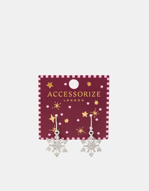 Mini Snowflake Drop Earrings, , large