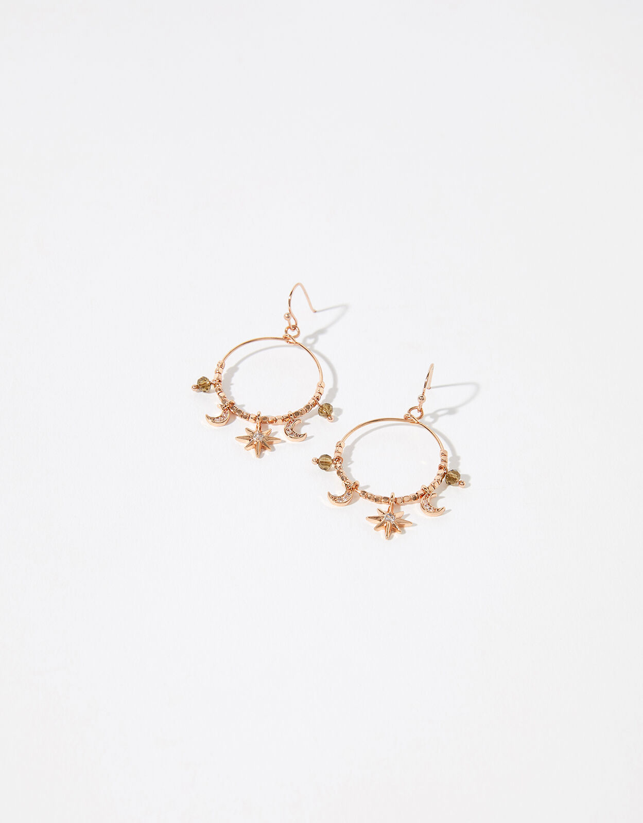 Sparkle Star and Moon Hoop Earrings
