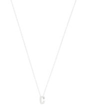 Sterling Silver Sparkle Initial Necklace - C, , large