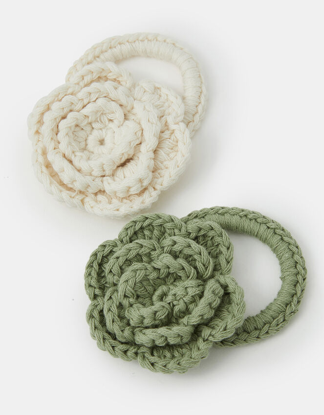 2-Pack Crochet Flower Hair Bands, , large