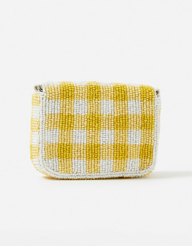 Gingham Mini Purse, Yellow (YELLOW), large