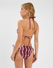 Tie Dye Tie Side Bikini Bottoms, Red (BURGUNDY), large