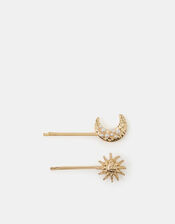 2-Pack Girls Celestial Metal Hair Slides, , large