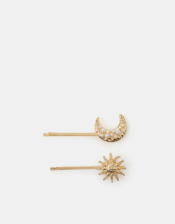 2-Pack Girls Celestial Metal Hair Slides, , large