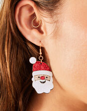 Glitter Santa Earrings, , large