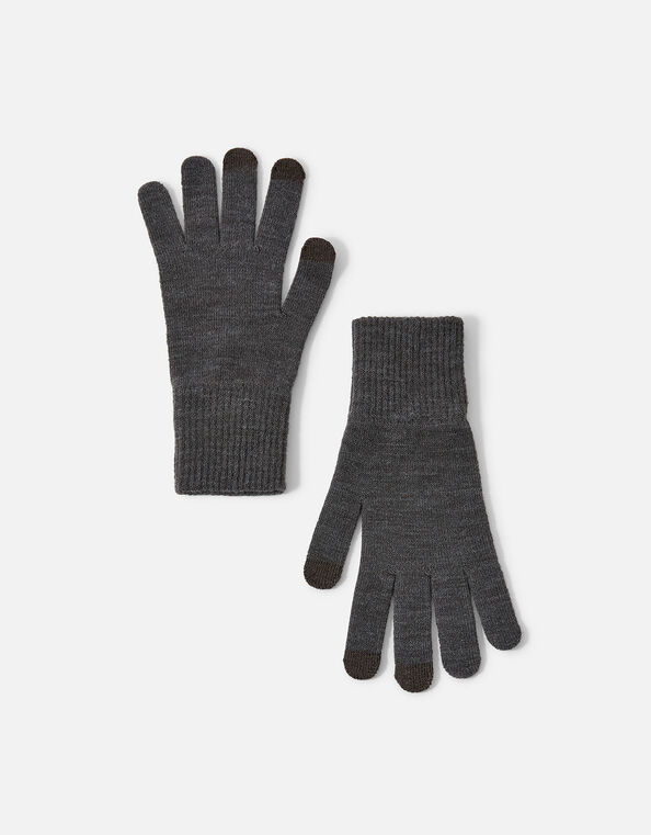 Long Cuff Touchscreen Gloves, Grey (GREY), large