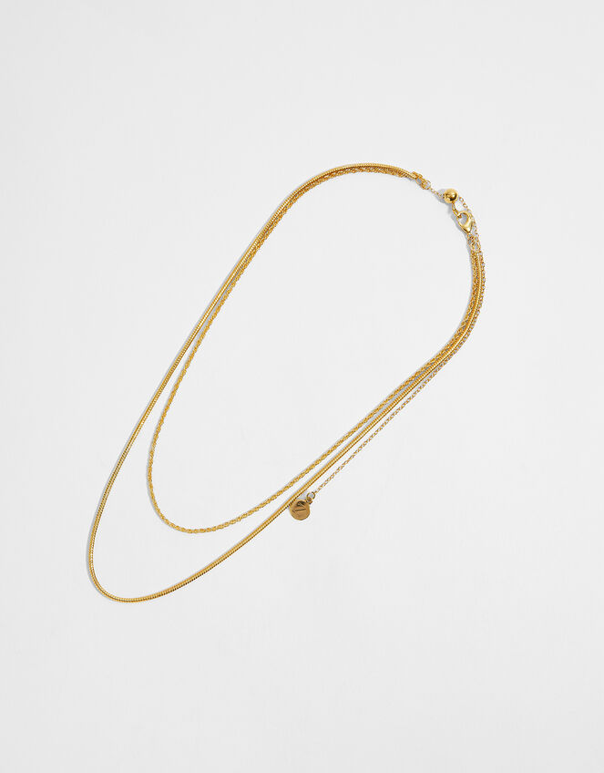 14ct Gold-Plated Omega and Rope Chain Necklace, , large