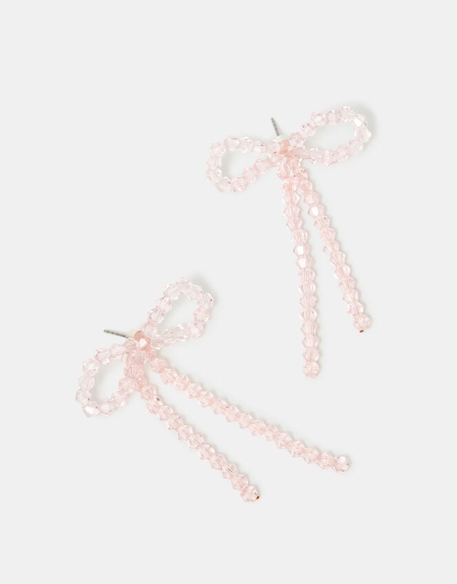 Beaded Bow Drop Earrings, , large