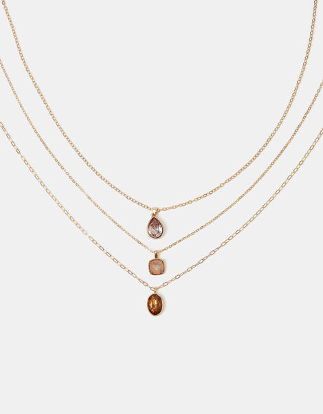 3-Pack Gemstone Pendant Necklaces, , large