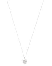 Sterling Silver Sparkle Heart Necklace, , large