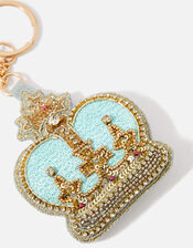 Crown Embellished Keyring , Blue (BLUE), large