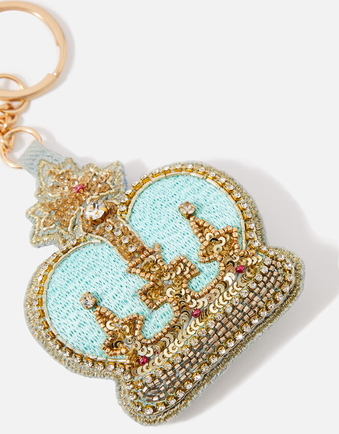 Crown Embellished Keyring , Blue (BLUE), large