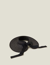 Large Tie-Back Sun Visor, Black (BLACK), large