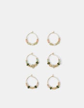 3-Pack Mini Beaded Hoop Earrings, , large