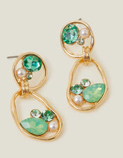 Encircled Gem Drop Earrings, , large