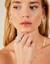 Sterling Silver-Plated Russian Ring, Silver (SILVER), large