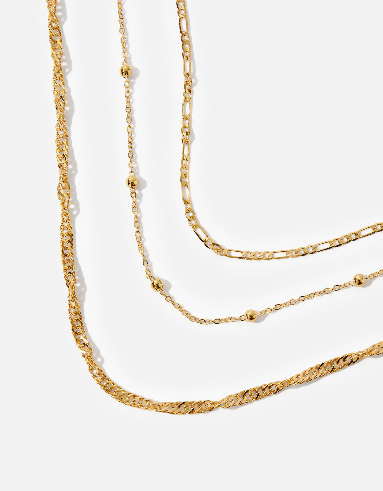Gold-Plated Twisted Curb Chain Layered 