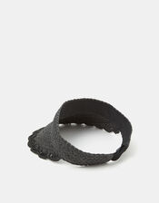 Woven Scallop Trim Sun Visor, , large