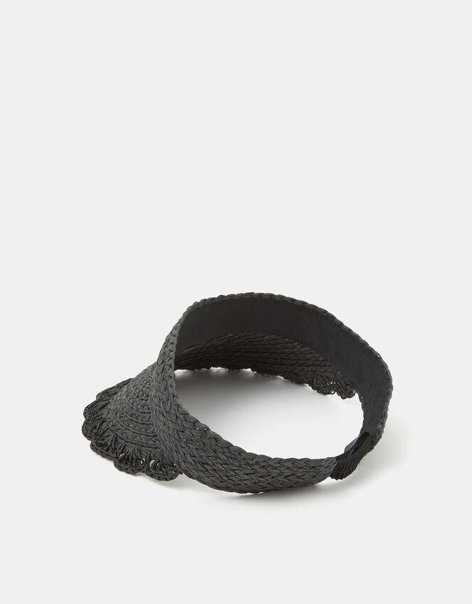 Woven Scallop Trim Sun Visor, , large