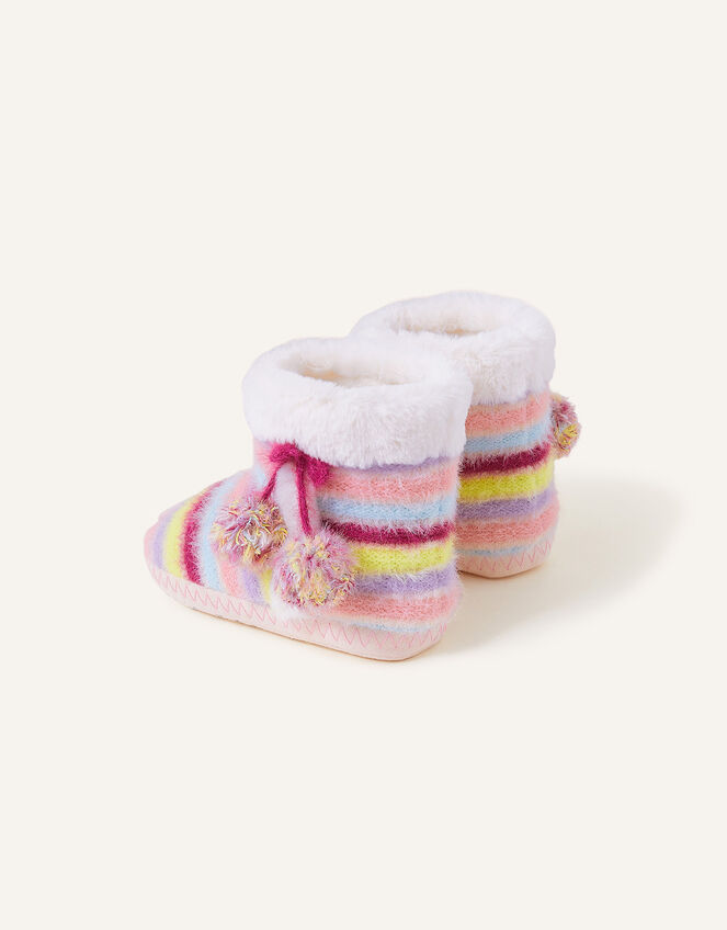 Girls Stripe Slipper Boots, Multi (BRIGHTS-MULTI), large