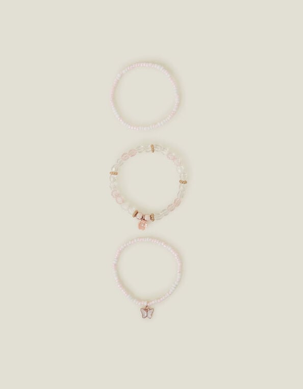 Girls Butterfly Charm Necklace and Bracelet Set, , large