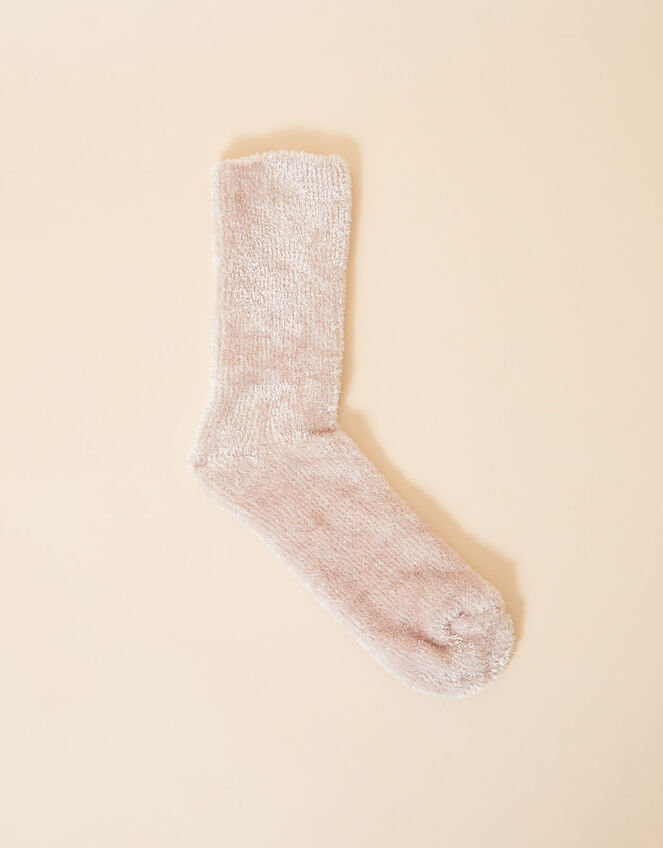 Fluffy Chenille Cosy Socks, Pink (PINK), large
