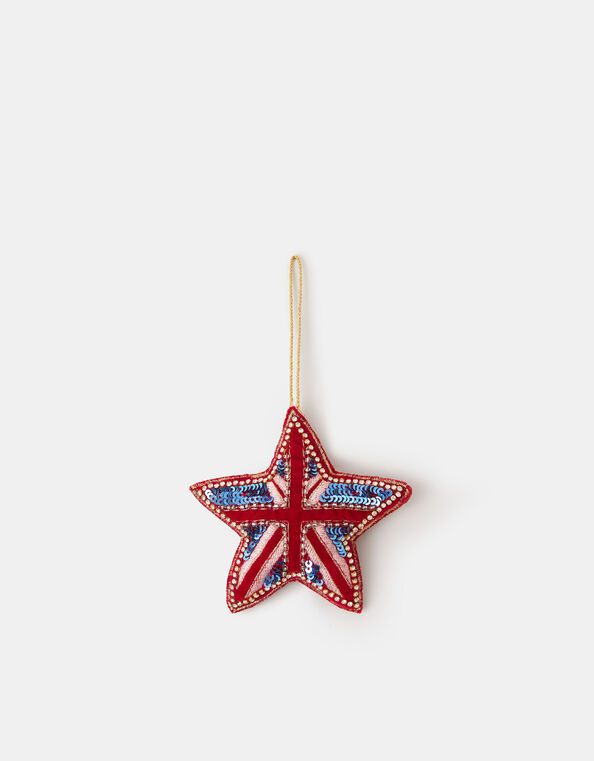 Union Jack Star Christmas Tree Decoration, , large
