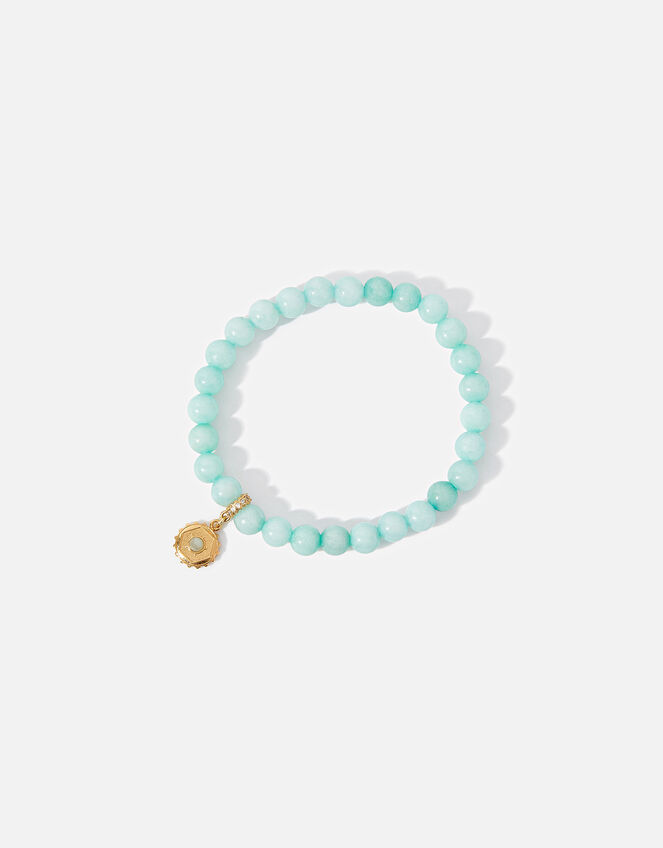 14ct Gold-Plated Power Stone Amazonite Bracelet, , large