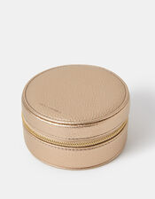 Round Metallic Jewellery Box, , large