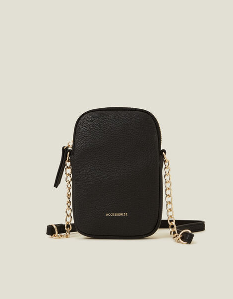 Chain Strap Phone Purse, Black (BLACK), large