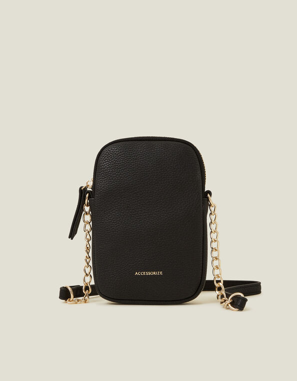 Chain Strap Phone Purse, Black (BLACK), large