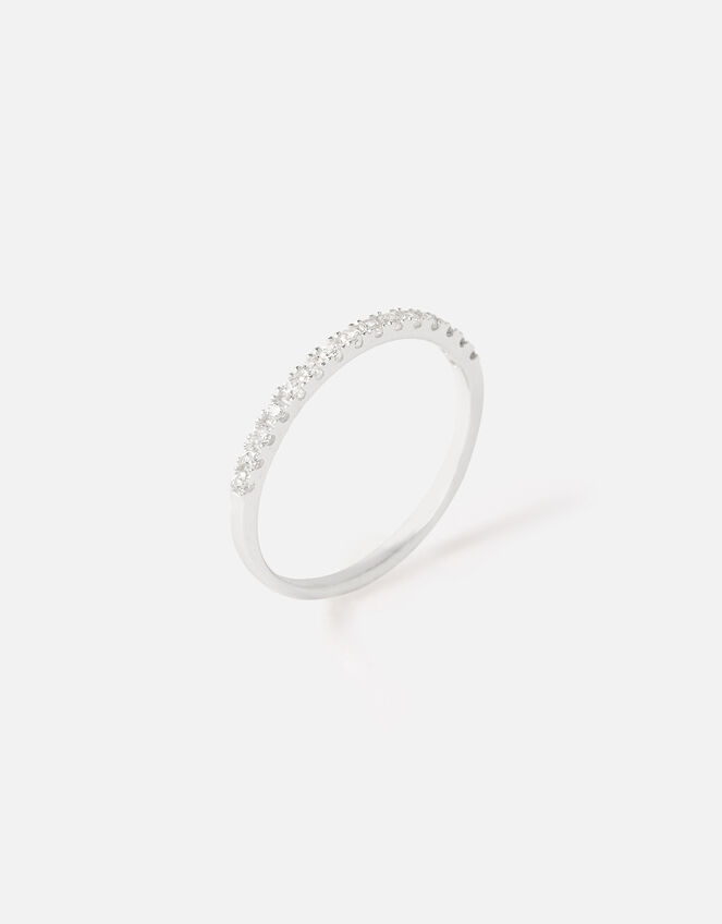 Sterling Silver Eternity Band Ring , White (ST CRYSTAL), large