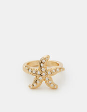 Pearl Starfish Ring, Cream (PEARL), large