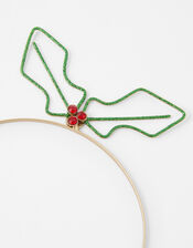 Wire Holly Sprig Headband, , large
