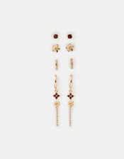 5-Pack Flower Stud & Hoop Earrings, , large