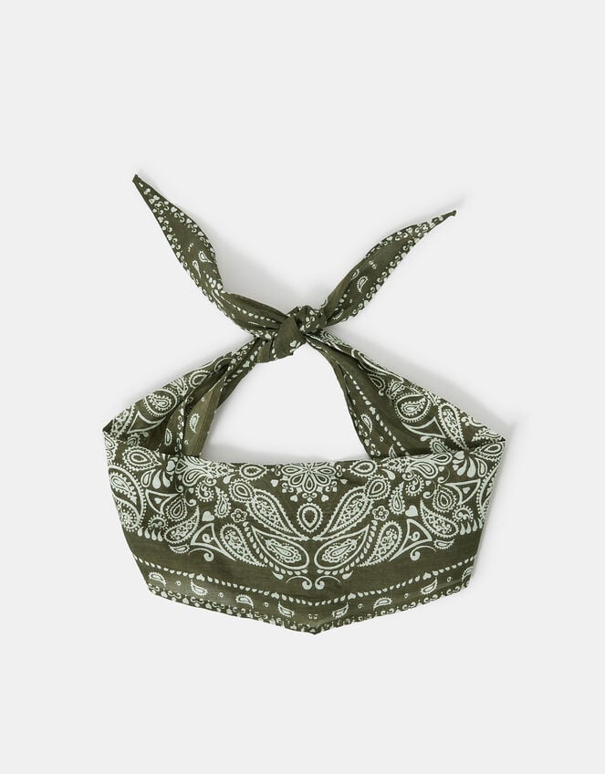 Bandana Neckerchief Scarf, Green (KHAKI), large