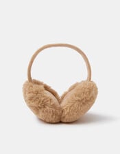 Faux Fur Earmuffs, Natural (NATURAL), large
