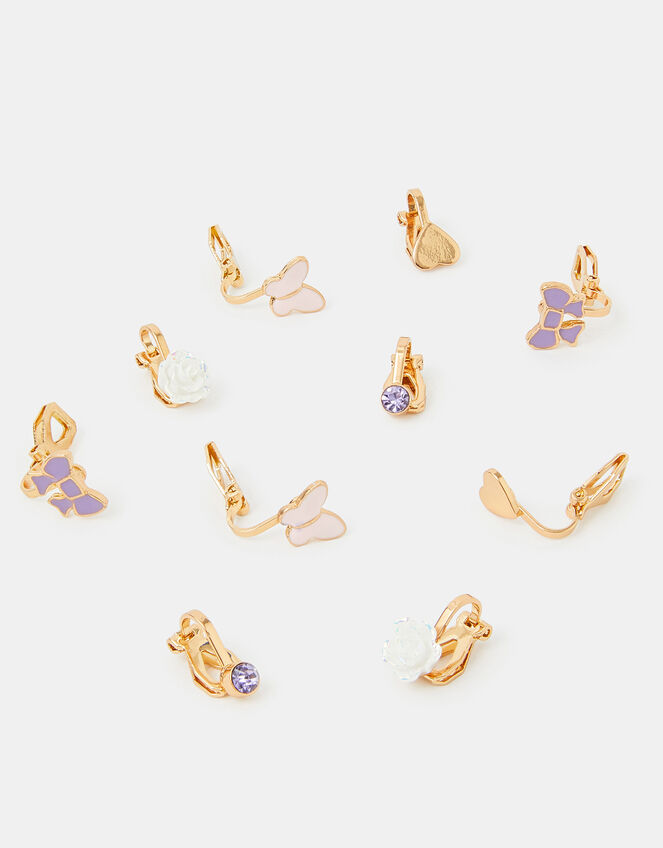 5-Pack Girls Party Clip-On Earrings, , large