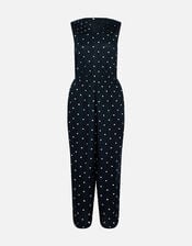Spot Halter Neck Jumpsuit, Black (BLACK WHITE), large