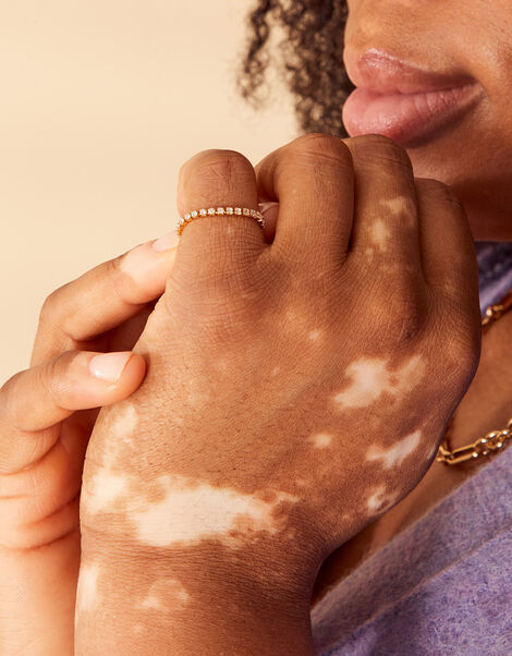 Gold-Plated Sparkle Tennis Ring, Gold (GOLD), large