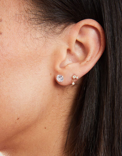 Sterling Silver Small Bling Studs, , large