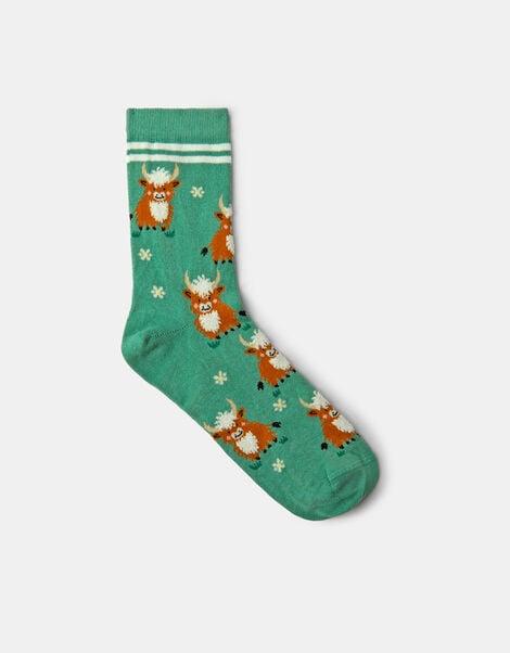 Highland Cow Print Socks, , large
