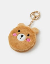 Girls Bear Compact Mirror Bag Charm, , large