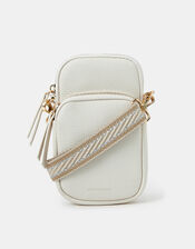 Webbing Strap Phone Bag, Cream (CREAM), large