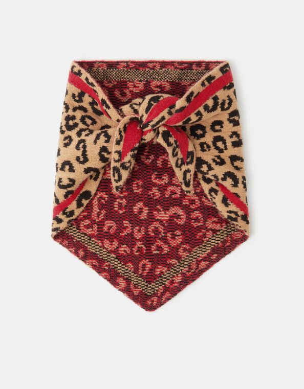 Leopard Print Triangle Scarf, , large
