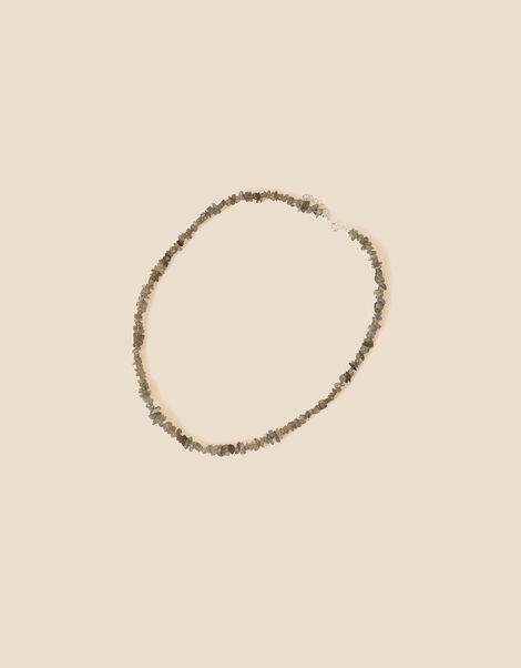 Recycled Sterling Silver Labradorite Beaded Collar Necklace, , large