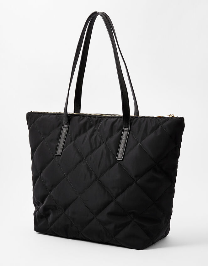 Tilly Quilted Tote Bag, Black (BLACK), large