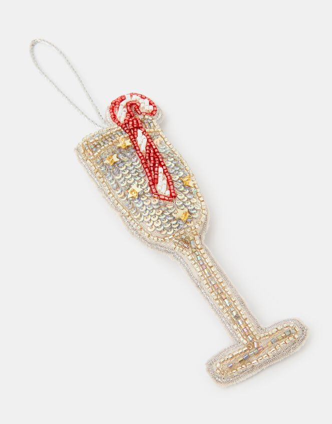Embellished Glass of Fizz Christmas Tree Decoration, , large