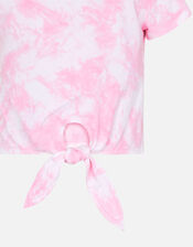 Girls Tie Dye Knot T-Shirt, Pink (PINK), large