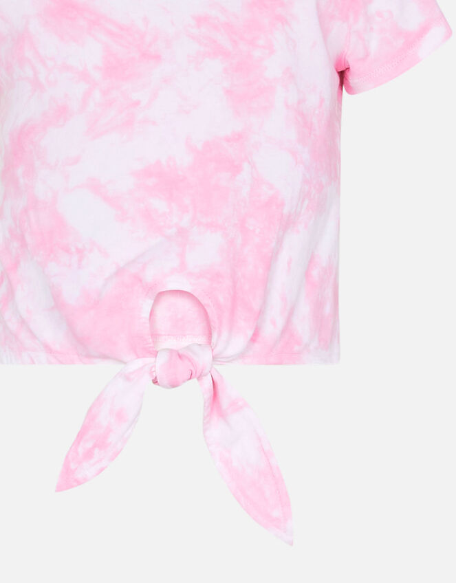 Girls Tie Dye Knot T-Shirt, Pink (PINK), large